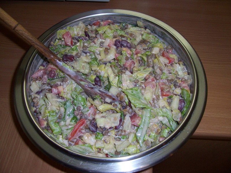 Fazolový salát s čočkou